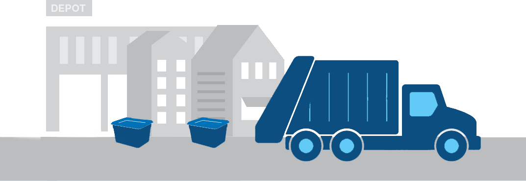 Material is collected from homes and depots.