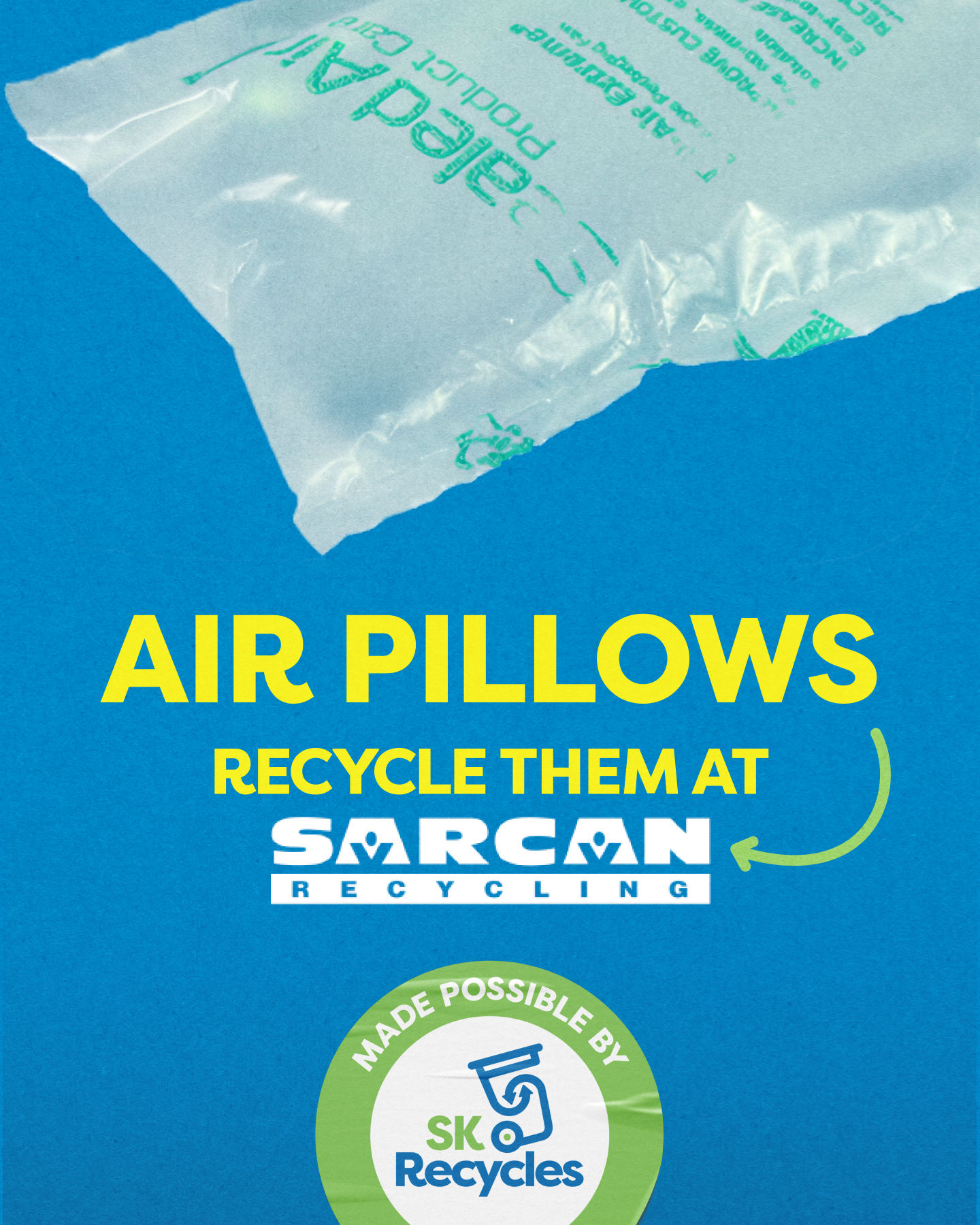 plastic air pillows used for protecting online shipments